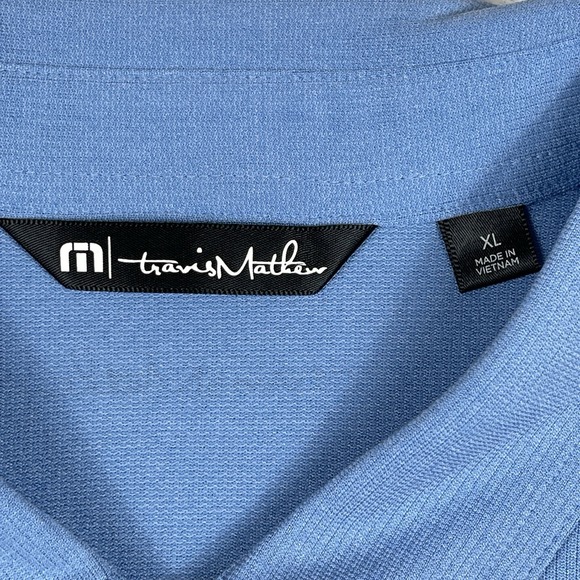 Travis Mathew Polo Shirt Mens XL Blue Golf Preppy‎ Casual Vacation Travel Work - Picture 4 of 13